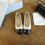 Damen Ballerinas mit elegantem Schleifendetail aus hochwertigem Leder EB