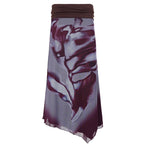 Damen Eleganter Maxirock mit farbenfrohem floralem Muster und komfortablem elastischem Bund EB