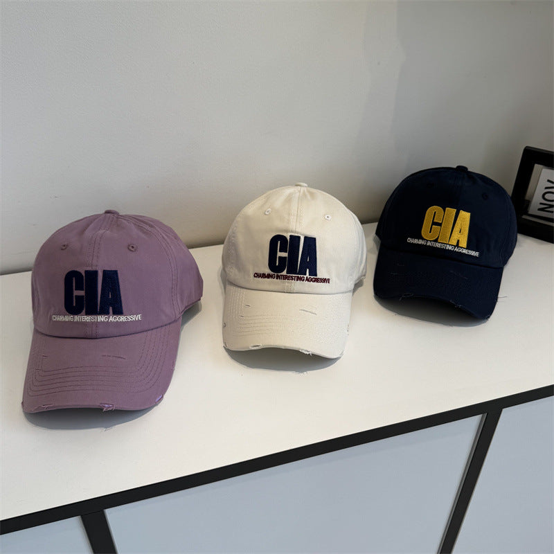 Herren-Baseballcap mit Distressed-Optik und Motivations-Stickerei
