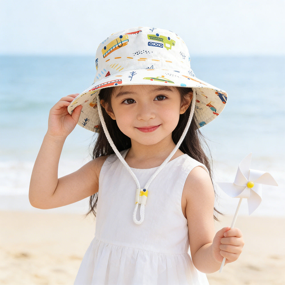 Unisex nan Sonnenhut für Kinder mit verstellbarem Kinnband, breiter Krempe und hohem UV-Schutz EB