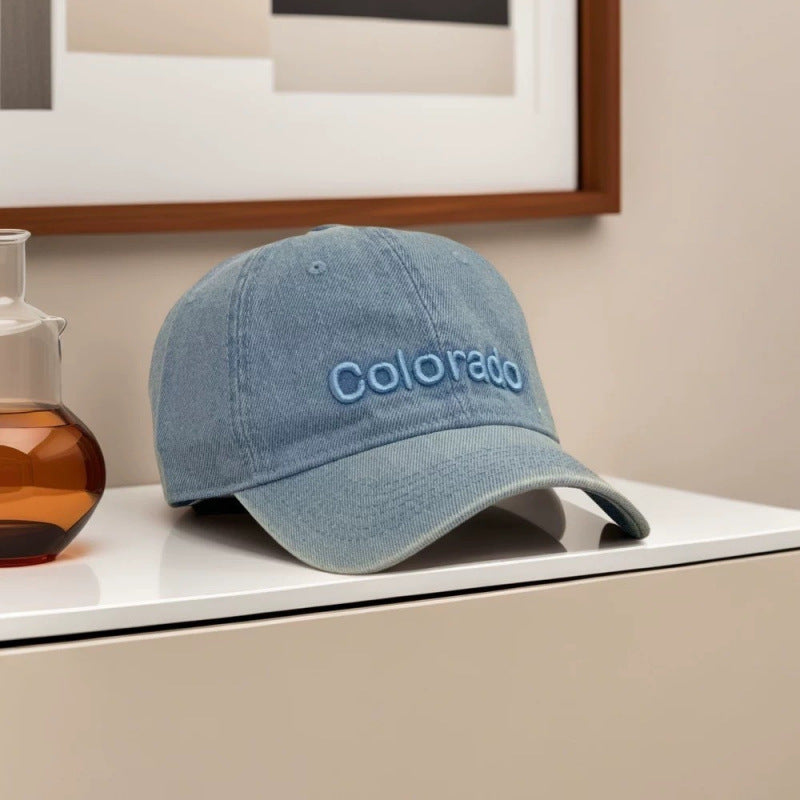 Damen-Baseballcap aus Baumwolle mit Stickerei im Distressed-Look
