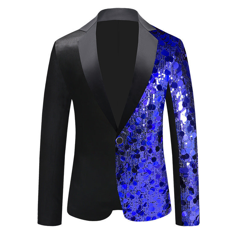 Damen Glitzernder Sequin Blazer mit elegantem Schalkragen EB