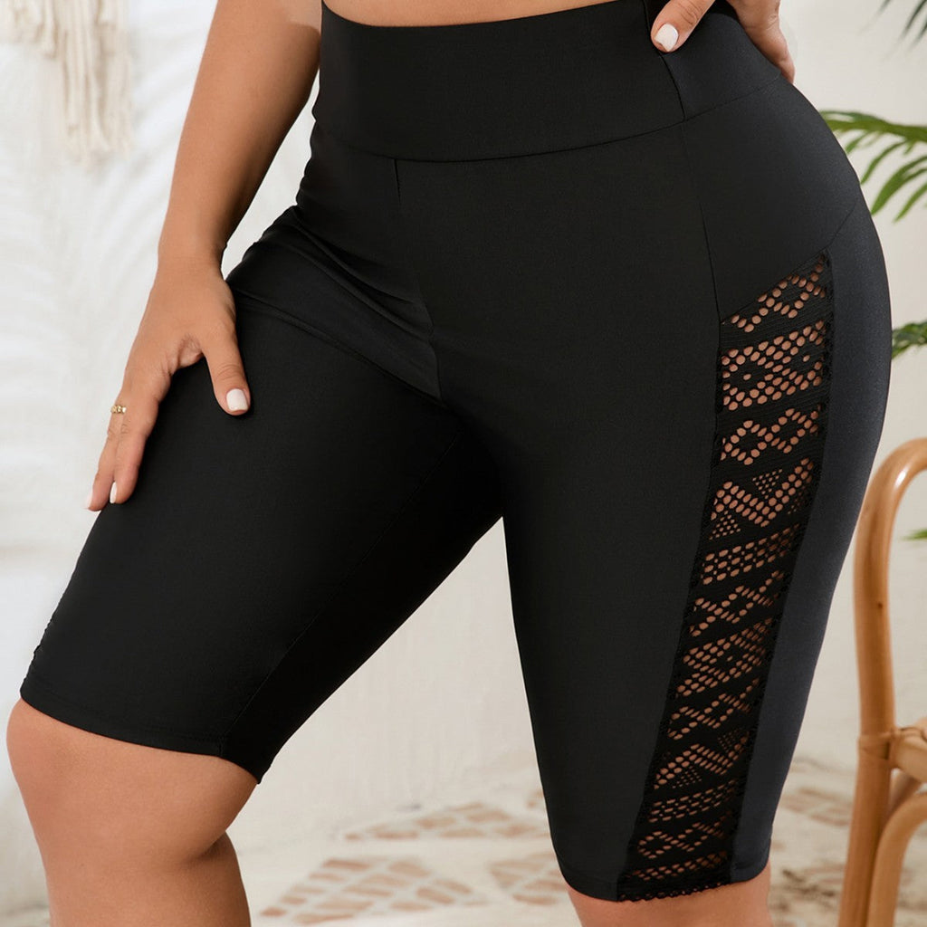 High-Waisted Sportshorts mit Netzeinsätzen