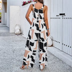 Damen Modischer Jumpsuit mit weit ausgestelltem Bein und praktischen Taschen EB