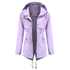 Damen nan wasserabweisender Parka mit taillenkordel und asymmetrischem Saum EB