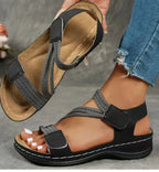Damen Bequeme und modische Freizeit-Sandalen mit verstellbaren Riemen und gepolsterter Sohle EB