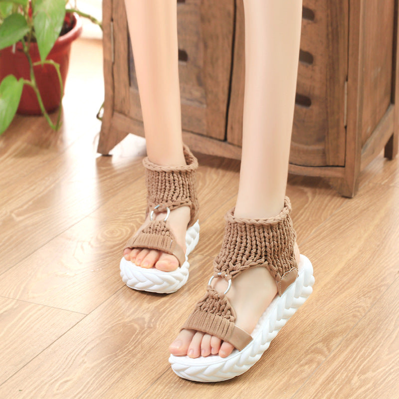 Damen Bequeme Kork-Sandalen mit innovativem Design und rutschfester Sohle EB