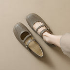 Damen Ballerinas mit eleganter Schnalle und hochwertigem Leder EB