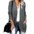 Damen legerer Strickmantel mit Taschen und offenen Front EB