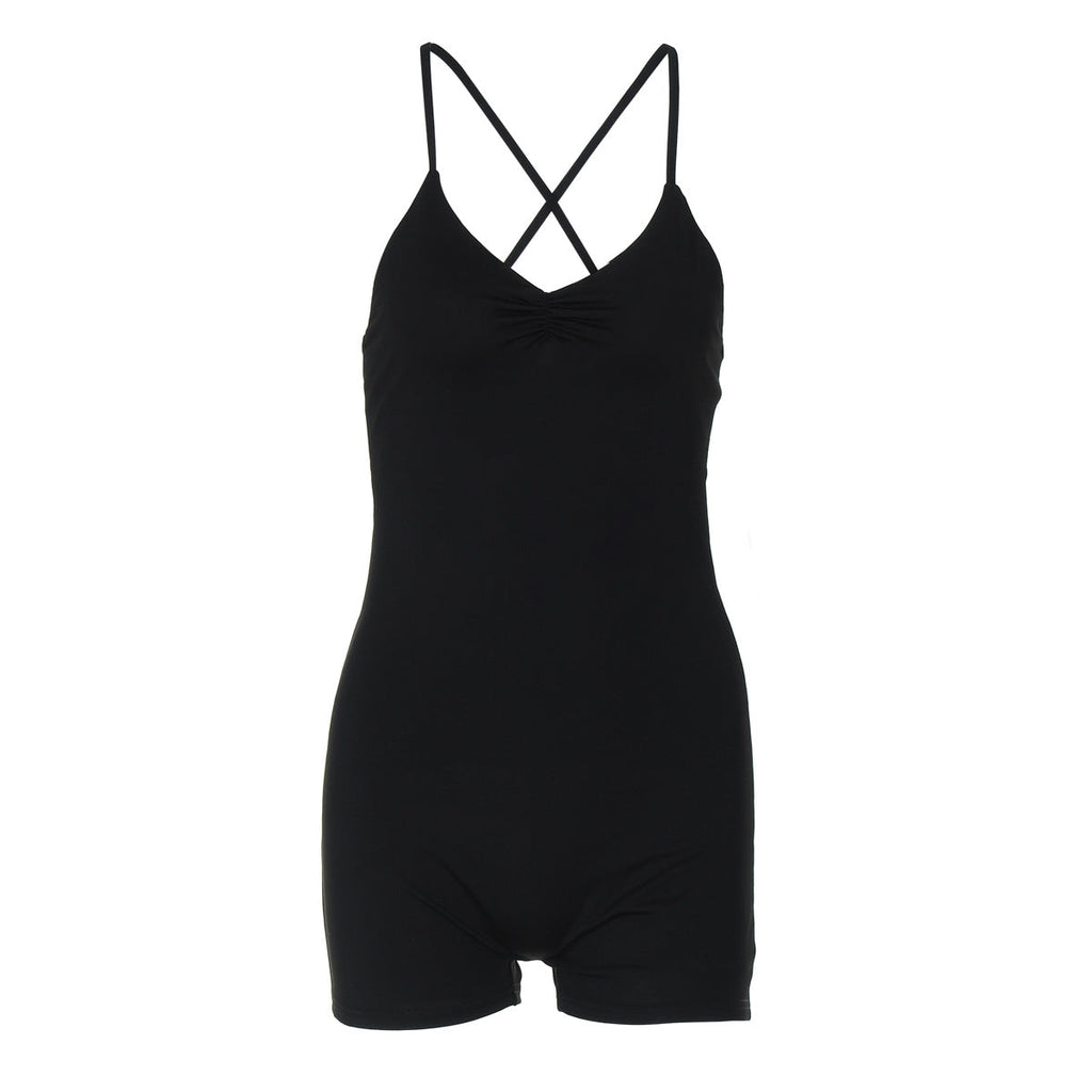 Damen Bodycon Einteiler mit gekreuztem Träger EB