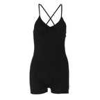 Damen Bodycon Einteiler mit gekreuztem Träger EB