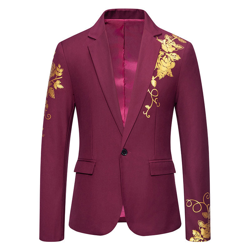 Damen Eleganter Blazer mit floralem Design und seidigem Finish EB
