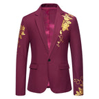 Damen Eleganter Blazer mit floralem Design und seidigem Finish EB