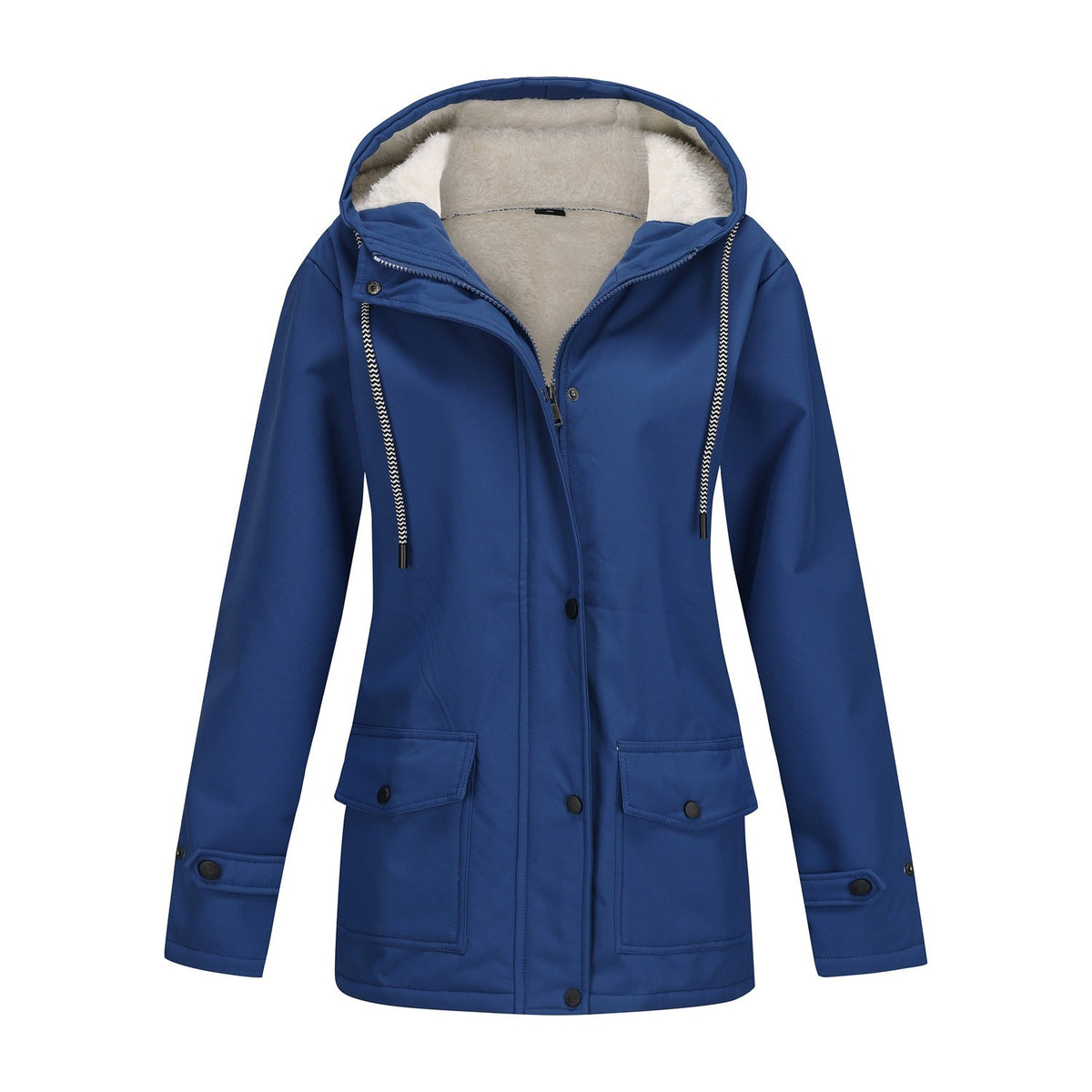 Damen nan wasserabweisender Parka mit Teddyfutter verstellbarer Kapuze und aufgesetzten Taschen EB