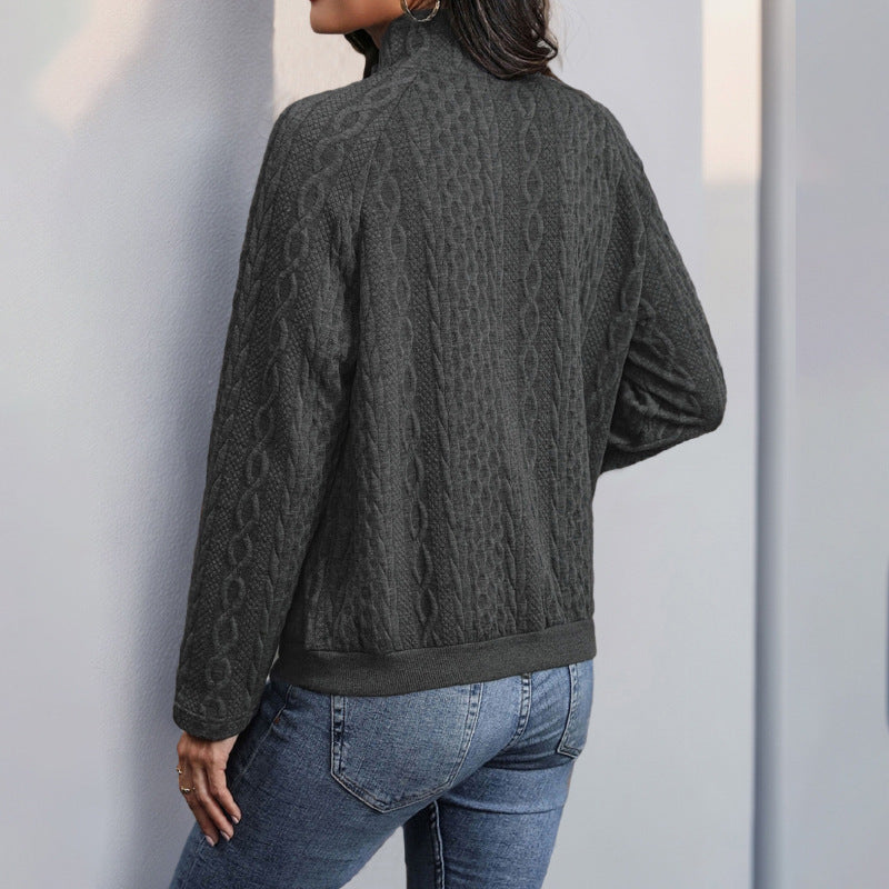 Damen Übergangs-Pullover mit strukturiertem Strickmuster und praktischer Kängurutasche EB