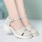 Damen elegante Mary Jane Schuhe mit komfortablem Blockabsatz EB