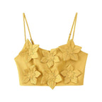 Damen Crop-Top und Röcken-Set mit floralen Applikationen EB