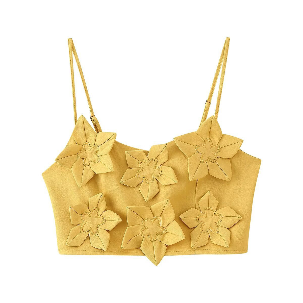 Damen Crop-Top und Röcken-Set mit floralen Applikationen EB