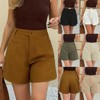 Elegante High-Waist Culotte-Shorts mit Falten