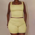 Damen Sportliches Set mit figurformendem Top und Shorts EB