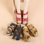 Damen Komfortable Wedge-Sandalen mit verstellbarem Riemen EB