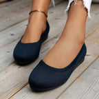 Damen bequeme Ballerinas aus elastischem Gewebe mit formschöner Sohle EB