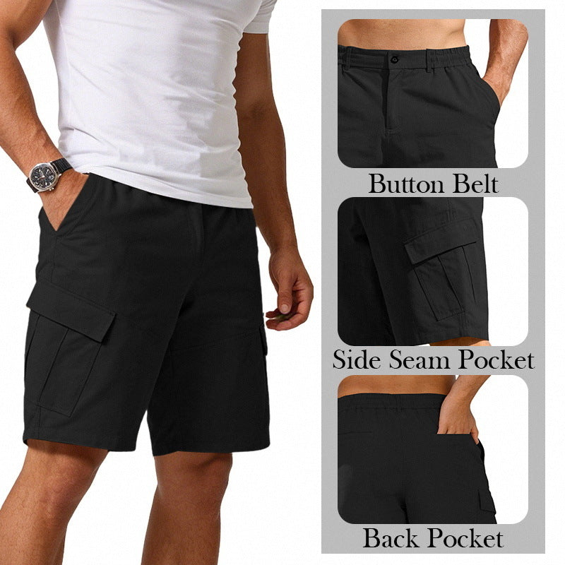Herren-Bermuda mit Knopfleiste und teilelastischem Bund