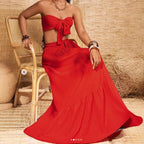 Damen Bandeau Zweiteiler mit weitem Rock EB