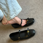 Damen elegante Ballerinas mit dekorativem Riemen und komfortablem Fußbett EB