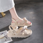 Damen Bequeme Sandalen mit dekorativem Knoten EB