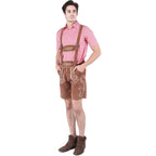 Herren nan Trachtenlederhose kurz mit Latzträgern und filigraner Stickerei EB