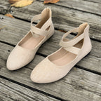 Damen Bequeme Ballerinas mit modischem Riemchen-Design EB