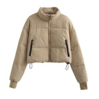 Damen cropped Steppjacke mit hohem Kragen und praktischen Reißverschlusstaschen EB