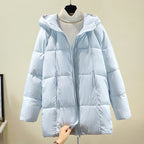 Damen Komfortable und stylische Pufferjacke mit Kapuze und praktischen Reißverschlusstaschen EB