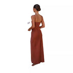 Damen Elegantes Maxikleid mit schmalem Schnitt und seitlichem Schlitz EB