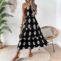 Damen Boho Maxikleid mit asymmetrischen Trägern EB
