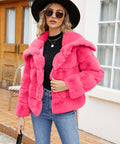 Damen Fleece-Puffjacke mit Kapuze EB