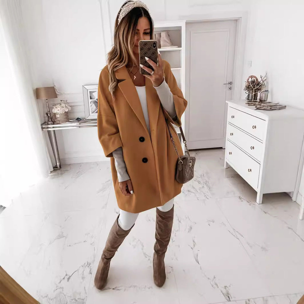 Damen Oversize Wollmantel EB
