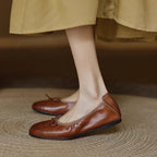 Damen Ballerinas mit verstellbarem Riemen und hochwertiger Lederoberfläche EB