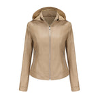 Damen Kapuzenjacke aus hochwertigem Kunstleder EB