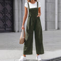 Lässige Damen-Cordlatzhose mit weitem Bein und verstellbaren Trägern