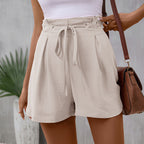 EB | Einfarbige Shorts mit hoher Taille für Frauen