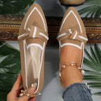 Damen bequeme Slip-On Mokassins mit modischen Details EB