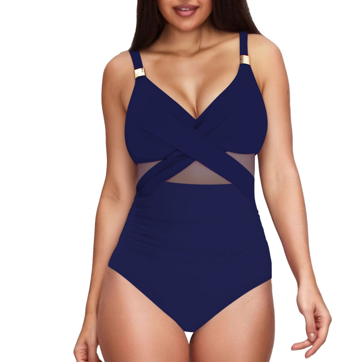 Eleganter Damen-Jumpsuit mit transparenten Einsätzen