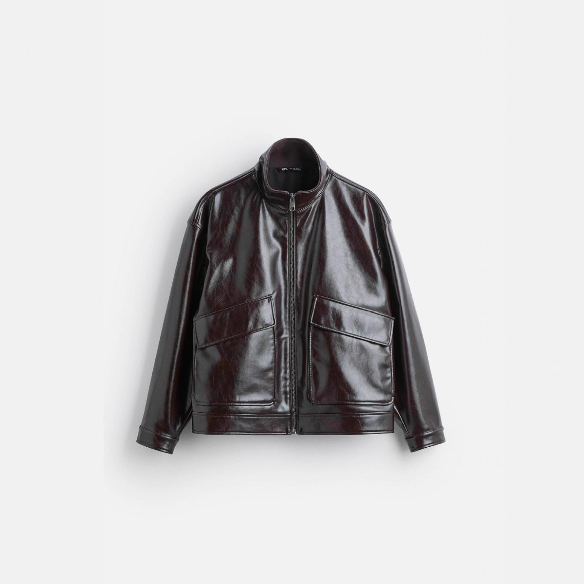 Damen Kunstlederjacke mit luxuriösen großen Taschen EB