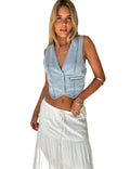 Damen Jeansweste mit elegantem Schnitt und Knopfdetails EB