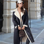 Damen Langer Teddy-Trenchcoat EB