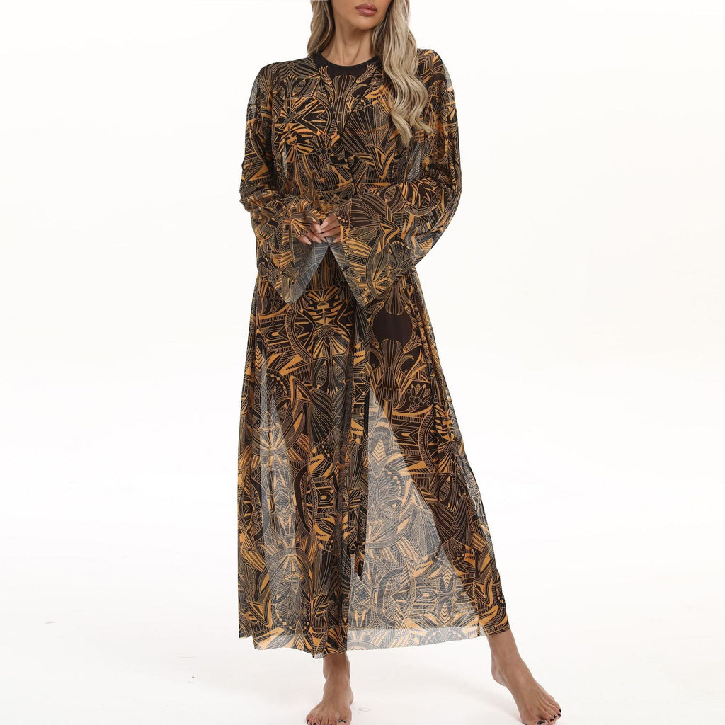 Damen eleganter Strandkimono mit floralem Muster EB