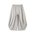 Weite Bermuda-Shorts mit hoher Taille, Falten und Kordelzug