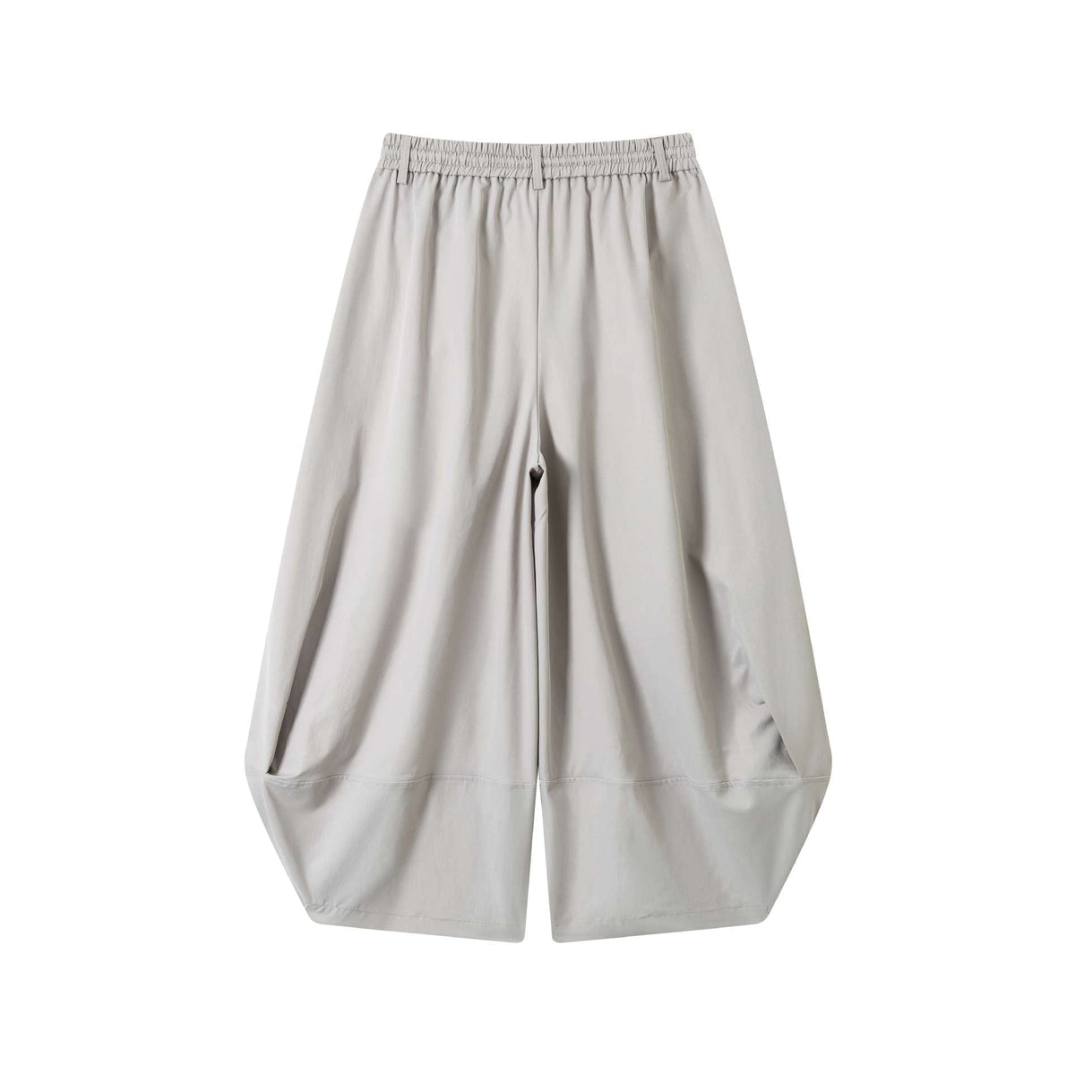 Weite Bermuda-Shorts mit hoher Taille, Falten und Kordelzug